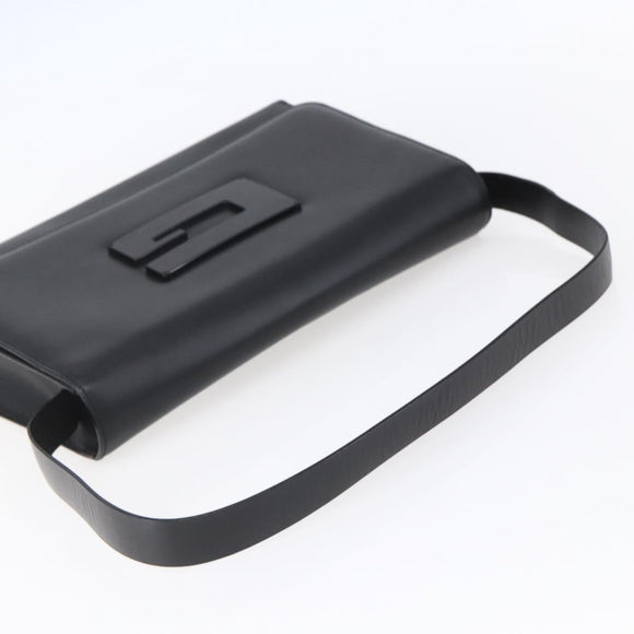 GUCCI Shoulder Bag Enamel Black Silver 001 3064 Auth 149788