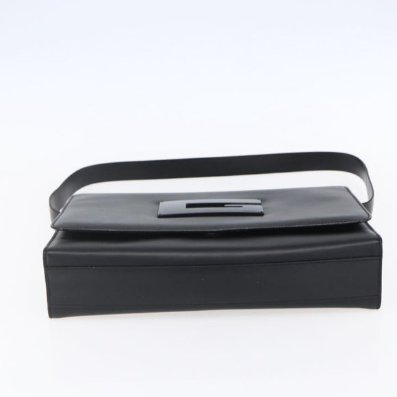 GUCCI Shoulder Bag Enamel Black Silver 001 3064 Auth 149788