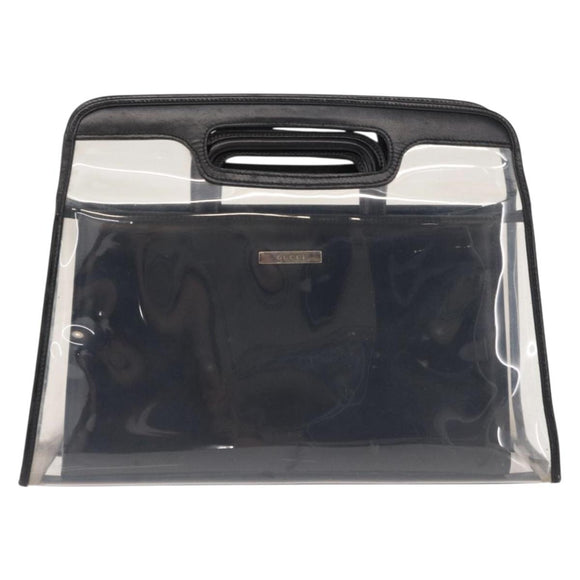 GUCCI Hand Bag Vinyl Outlet Black 000 2058 0548 5 Auth 149790