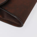 GUCCI Chain Shoulder Bag Nylon Brown Gold Auth 149791-9