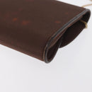 GUCCI Chain Shoulder Bag Nylon Brown Gold Auth 149791-16