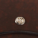GUCCI Chain Shoulder Bag Nylon Brown Gold Auth 149791-17