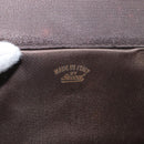 GUCCI Chain Shoulder Bag Nylon Brown Gold Auth 149791-11