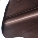 GUCCI Chain Shoulder Bag Nylon Brown Gold Auth 149791-12