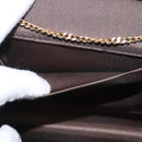 GUCCI Chain Shoulder Bag Nylon Brown Gold Auth 149791-20