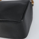 GUCCI Bamboo Hand Bag Leather Black Gold 000 3444 0575 Auth 149792-9