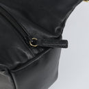 GUCCI Bamboo Hand Bag Leather Black Gold 000 3444 0575 Auth 149792-17