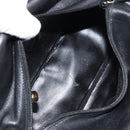 GUCCI Bamboo Hand Bag Leather Black Gold 000 3444 0575 Auth 149792-10