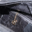 GUCCI Bamboo Hand Bag Leather Black Gold 000 3444 0575 Auth 149792-21