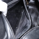 GUCCI Bamboo Hand Bag Leather Black Gold 000 3444 0575 Auth 149792-11