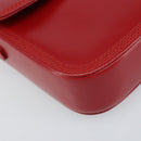 LOEWE Shoulder Bag Leather Red Gold Auth 149793-14
