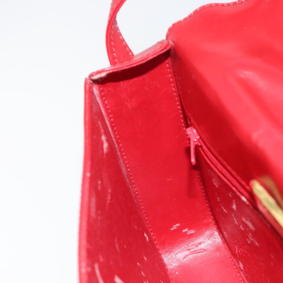 LOEWE Shoulder Bag Leather Red Gold Auth 149793