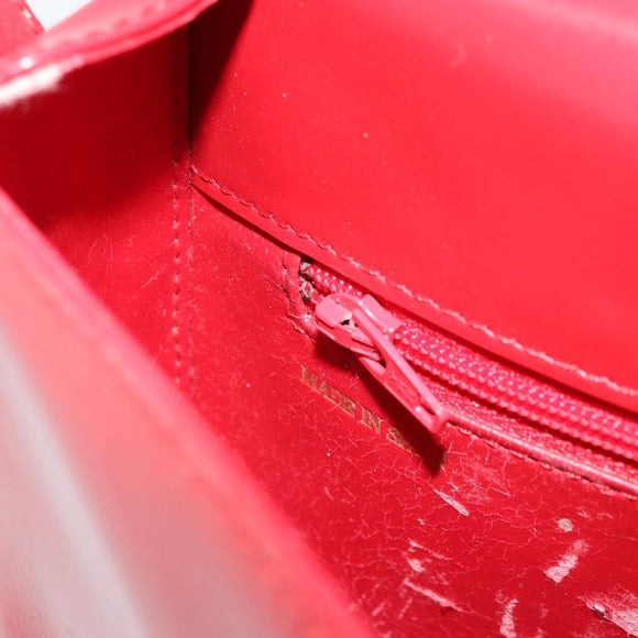 LOEWE Shoulder Bag Leather Red Gold Auth 149793