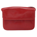 LOEWE Shoulder Bag Leather Red Gold Auth 149793-13