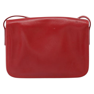 LOEWE Shoulder Bag Leather Red Gold Auth 149793 - 0