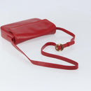 LOEWE Shoulder Bag Leather Red Gold Auth 149793-7
