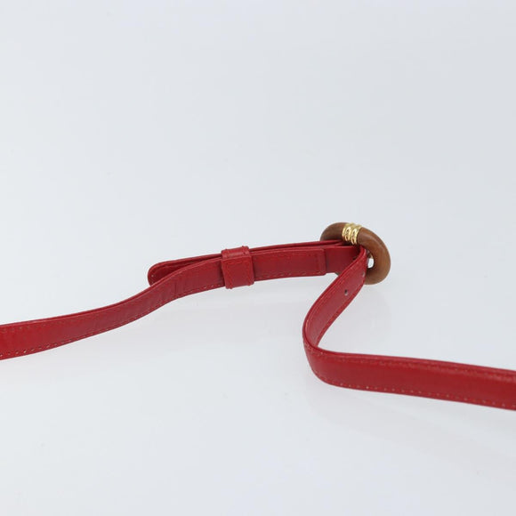 LOEWE Shoulder Bag Leather Red Gold Auth 149793