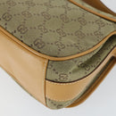 GUCCI GG Canvas Shoulder Bag Khaki Gold Auth 149794-12