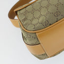 GUCCI GG Canvas Shoulder Bag Khaki Gold Auth 149794-13