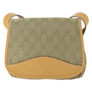 GUCCI GG Canvas Shoulder Bag Khaki Gold Auth 149794-2