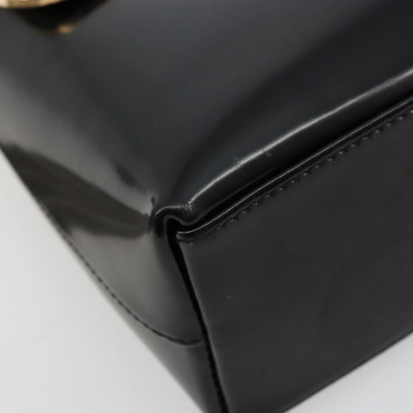 GUCCI Shoulder Bag Patent leather Black Gold 001 2113 1792 Auth 149795