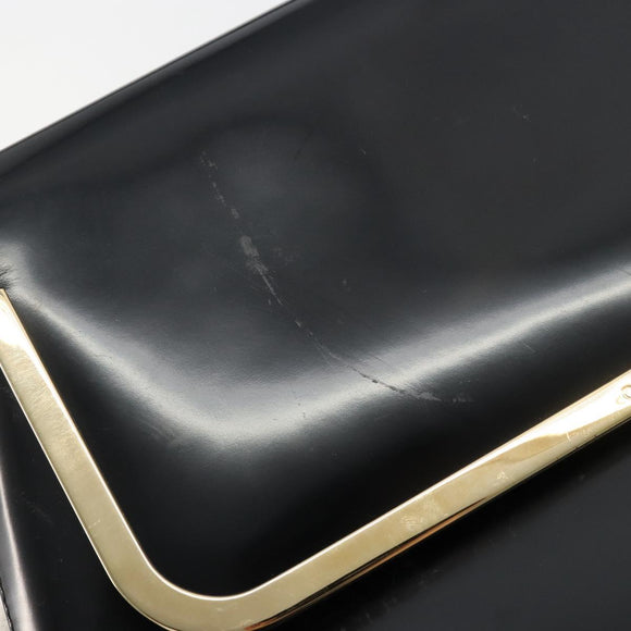 GUCCI Shoulder Bag Patent leather Black Gold 001 2113 1792 Auth 149795