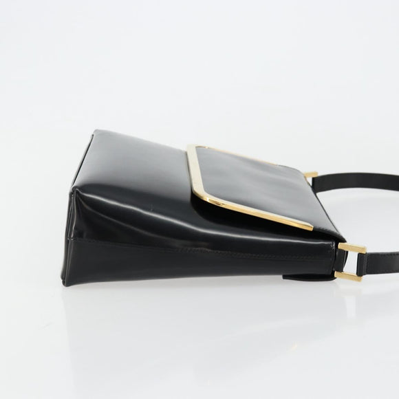GUCCI Shoulder Bag Patent leather Black Gold 001 2113 1792 Auth 149795