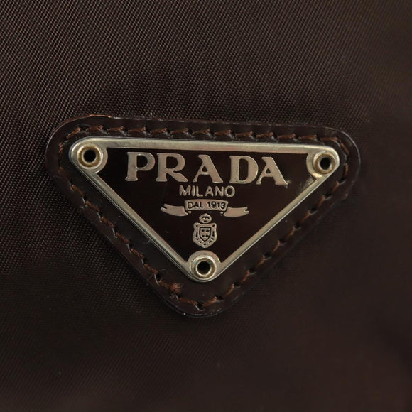 PRADA Pouch Nylon Brown Auth 149796V