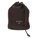 PRADA Pouch Nylon Brown Auth 149796V-2