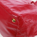 PRADA Hand Bag Patent leather Pink Gold Auth 149801V-13