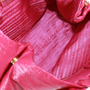PRADA Hand Bag Patent leather Pink Gold Auth 149801V-17