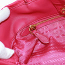 PRADA Hand Bag Patent leather Pink Gold Auth 149801V-20