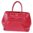 PRADA Hand Bag Patent leather Pink Gold Auth 149801V-2