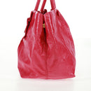 PRADA Hand Bag Patent leather Pink Gold Auth 149801V-4