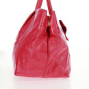 PRADA Hand Bag Patent leather Pink Gold Auth 149801V-5