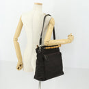GUCCI Bamboo Hand Bag Nylon Outlet 2way Brown Silver 002 3754 0506 Auth 149802-24