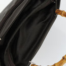 GUCCI Bamboo Hand Bag Nylon Outlet 2way Brown Silver 002 3754 0506 Auth 149802-6