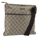 GUCCI GG Supreme Shoulder Bag PVC Beige Silver 141626 Auth 149803-1