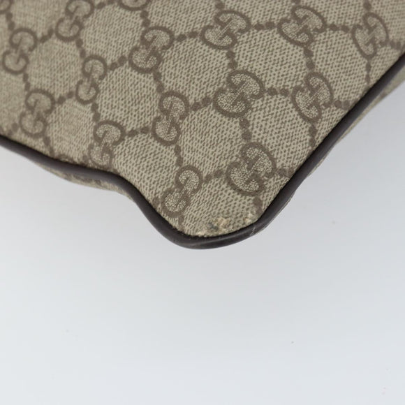 GUCCI GG Supreme Shoulder Bag PVC Beige Silver 141626 Auth 149803
