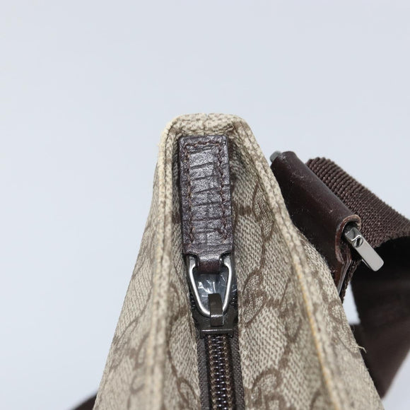 GUCCI GG Supreme Shoulder Bag PVC Beige Silver 141626 Auth 149803