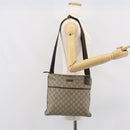 GUCCI GG Supreme Shoulder Bag PVC Beige Silver 141626 Auth 149803-25