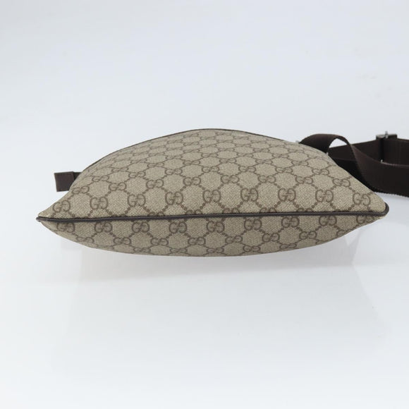 GUCCI GG Supreme Shoulder Bag PVC Beige Silver 141626 Auth 149803