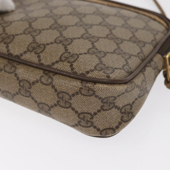 GUCCI GG Supreme Shoulder Bag PVC Beige Gold 97 02 068 Auth 149804