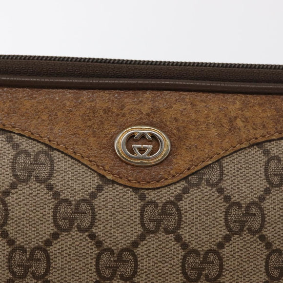 GUCCI GG Supreme Shoulder Bag PVC Beige Gold 97 02 068 Auth 149804