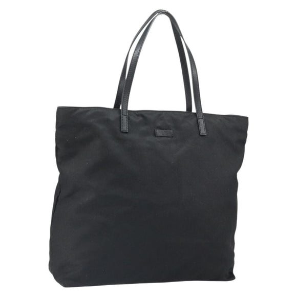 GUCCI GG Canvas Tote Bag Nylon Black Gold 295252 Auth 149805