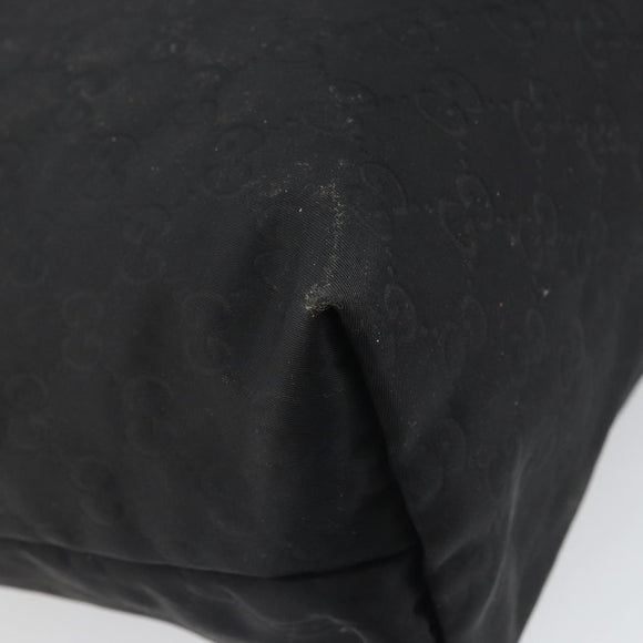 GUCCI GG Canvas Tote Bag Nylon Black Gold 295252 Auth 149805