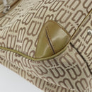 BALENCIAGA Hand Bag Canvas Beige Silver Auth 149812-16