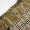 BALENCIAGA Hand Bag Canvas Beige Silver Auth 149812-11