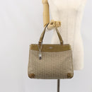 BALENCIAGA Hand Bag Canvas Beige Silver Auth 149812-25