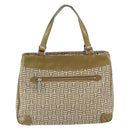 BALENCIAGA Hand Bag Canvas Beige Silver Auth 149812-2